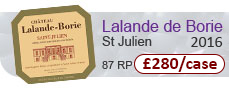 Lalande de Borie 2016 - St Julian £280 - 87RP